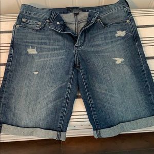 Knee Length Semi-Distressed Bermuda Shorts